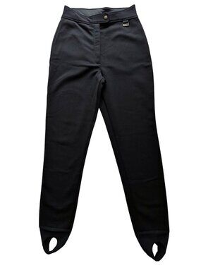 Edelweiss Ski Pants with Stirrups Made in USA Wool Blend Black Medium Outerwear
